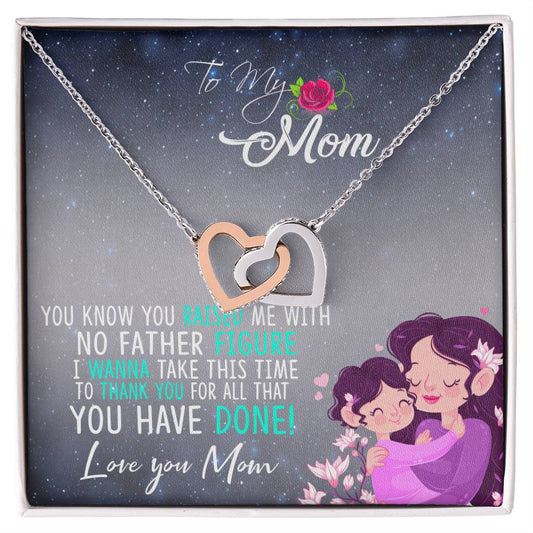 Single Mom Two Hearts Necklace Interlocking Hearts Necklace