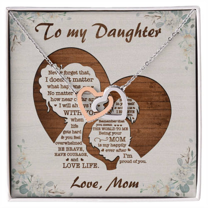 I'M Proud Of You - Best Gift For Daughter Interlocking Hearts Necklace