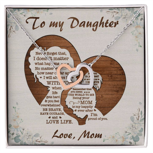 I'M Proud Of You - Best Gift For Daughter Interlocking Hearts Necklace