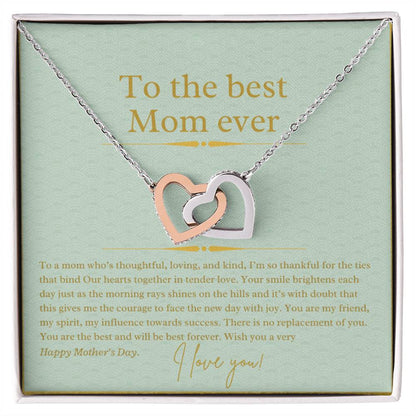 Happy Mothers Day Perfect Gift Necklace Interlocking Hearts Necklace