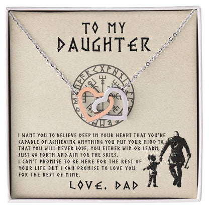 To My Daughter - Interlocked Interlocking Hearts Necklace