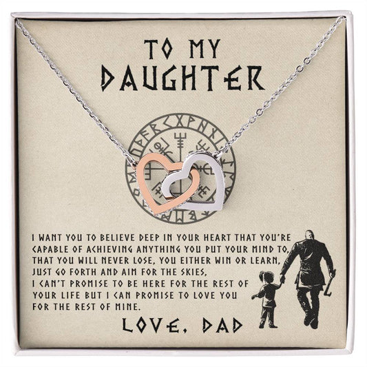 To My Daughter - Interlocked Interlocking Hearts Necklace