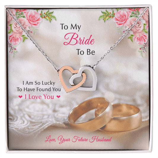 To My Bride To Be . Interlocking Hearts Gold Rings Design Interlocking Hearts Necklace