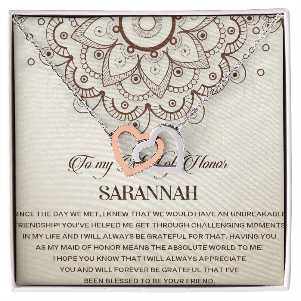 Maid Of Honor Gift Necklace Maid Of Honor Wedding Giftpersonalized Maid Of Honor Gift Interlocking Hearts Necklace For Maid Of Honor Gift