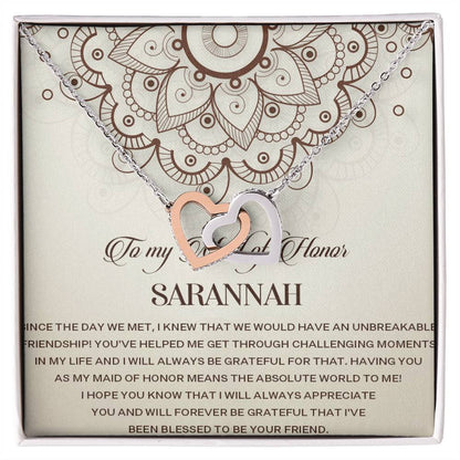 Maid Of Honor Gift Necklace Maid Of Honor Wedding Giftpersonalized Maid Of Honor Gift Interlocking Hearts Necklace For Maid Of Honor Gift