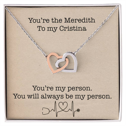 Grey'S Anatomy - You'Re My Person Interlocking Necklace Interlocking Hearts Necklace