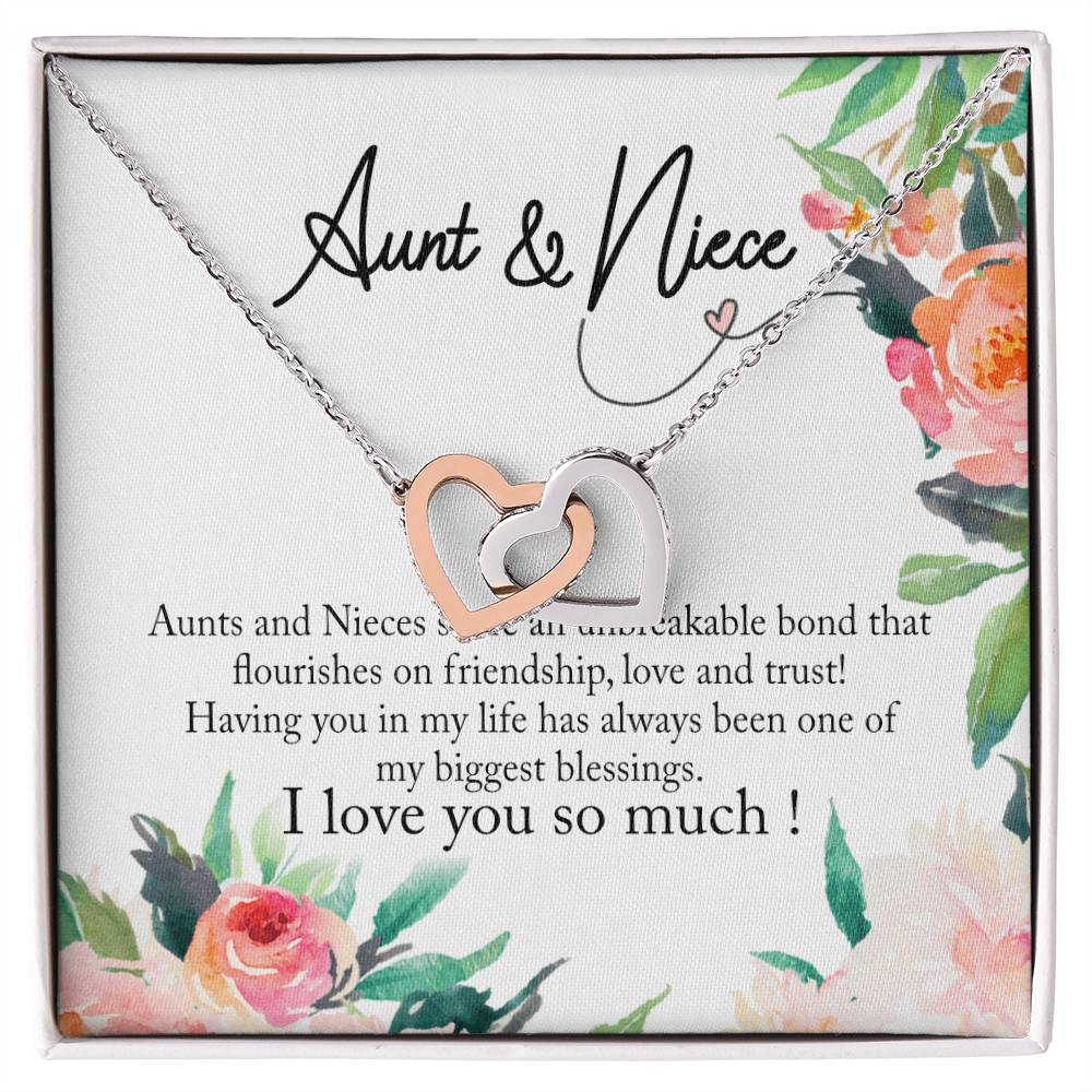 Aunt And Niece Necklace Interlocking Hearts Necklace
