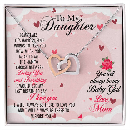 Gift For Daughter From Mom Interlocking Hearts Necklace