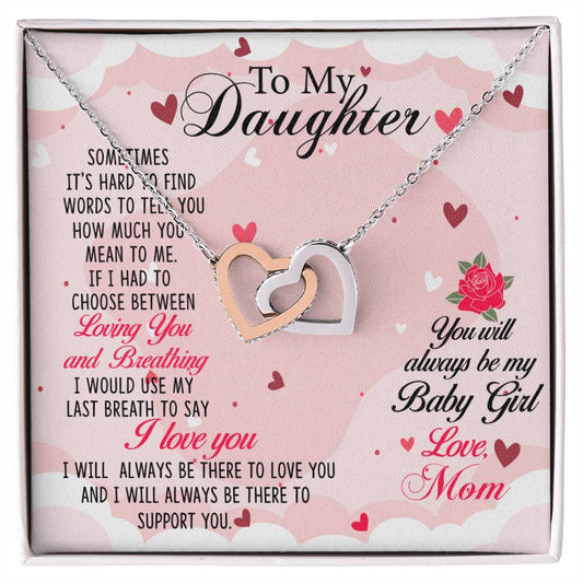 Gift For Daughter From Mom Interlocking Hearts Necklace