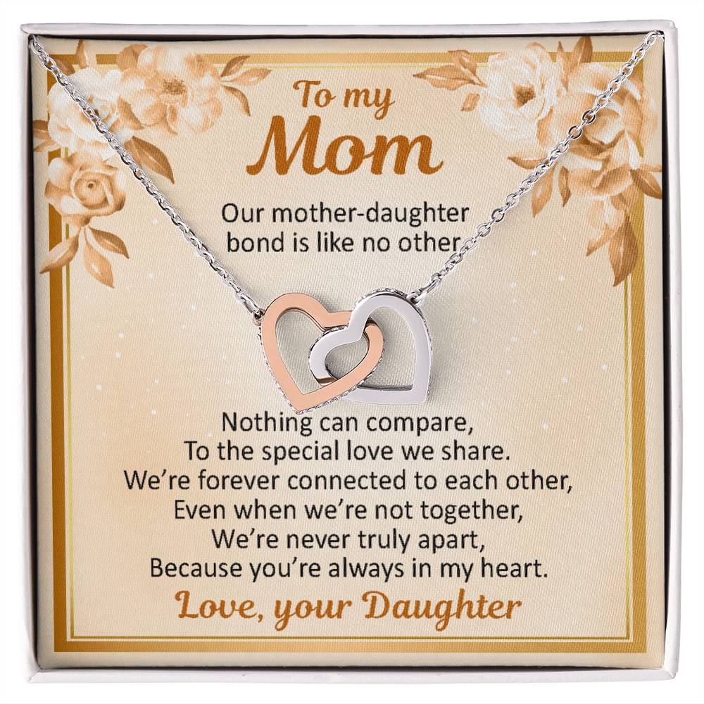 To My Mom - Our Mother Daughter Bond - Necklace Interlocking Hearts Necklace