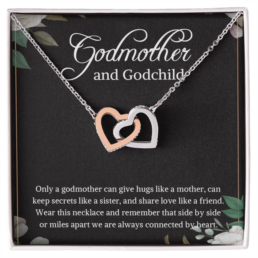 Godmother And Godchild Necklace Godmother & Goddaughter Giftgodmother And Godson Necklace Godmother Necklace Gift Godmother Necklace Box Interlocking Hearts Necklace