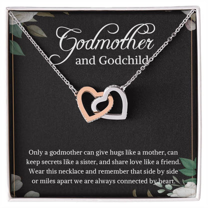 Godmother And Godchild Necklace Godmother & Goddaughter Giftgodmother And Godson Necklace Godmother Necklace Gift Godmother Necklace Box Interlocking Hearts Necklace