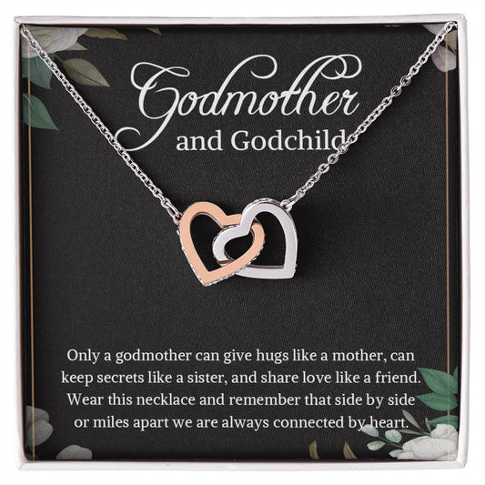 Godmother And Godchild Necklace Godmother & Goddaughter Giftgodmother And Godson Necklace Godmother Necklace Gift Godmother Necklace Box Interlocking Hearts Necklace