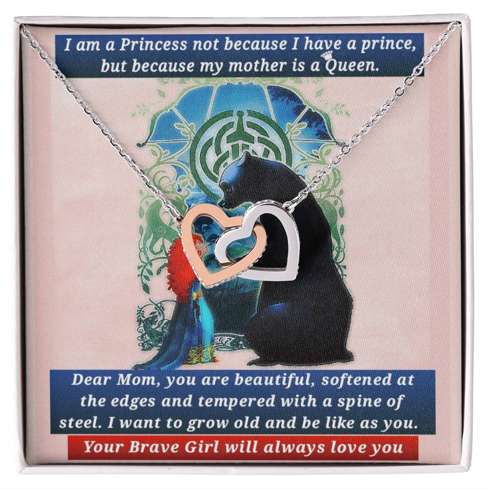 Merida Inspired Love Message To Mom Interlocking Hearts Necklace