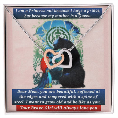 Merida Inspired Love Message To Mom Interlocking Hearts Necklace