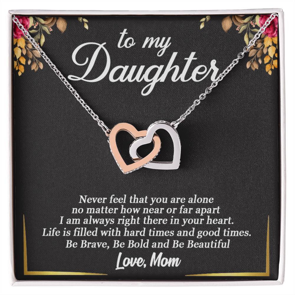 To My Daughter - Interlocking Heart Necklace So15 Interlocking Hearts Necklace