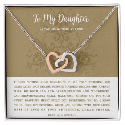 Heading To College Necklace Interlocking Hearts Necklace