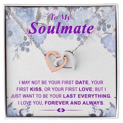 To My Soulmate Last Everything - Interlocked Interlocking Hearts Necklace