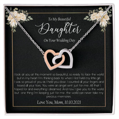 Daugther Wedding Day Interlocking Hearts Necklace