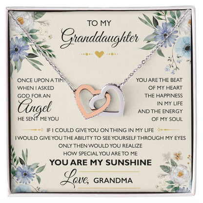 To My Granddaughter From Grandma - Interlocking Heart Necklace Interlocking Hearts Necklace