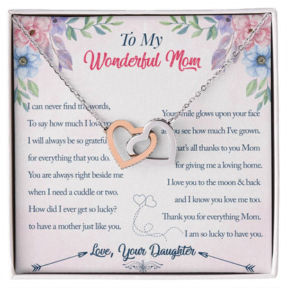 Interlocking Hearts Daughter To Mom I Can Never Find The Words Interlocking Hearts Necklace