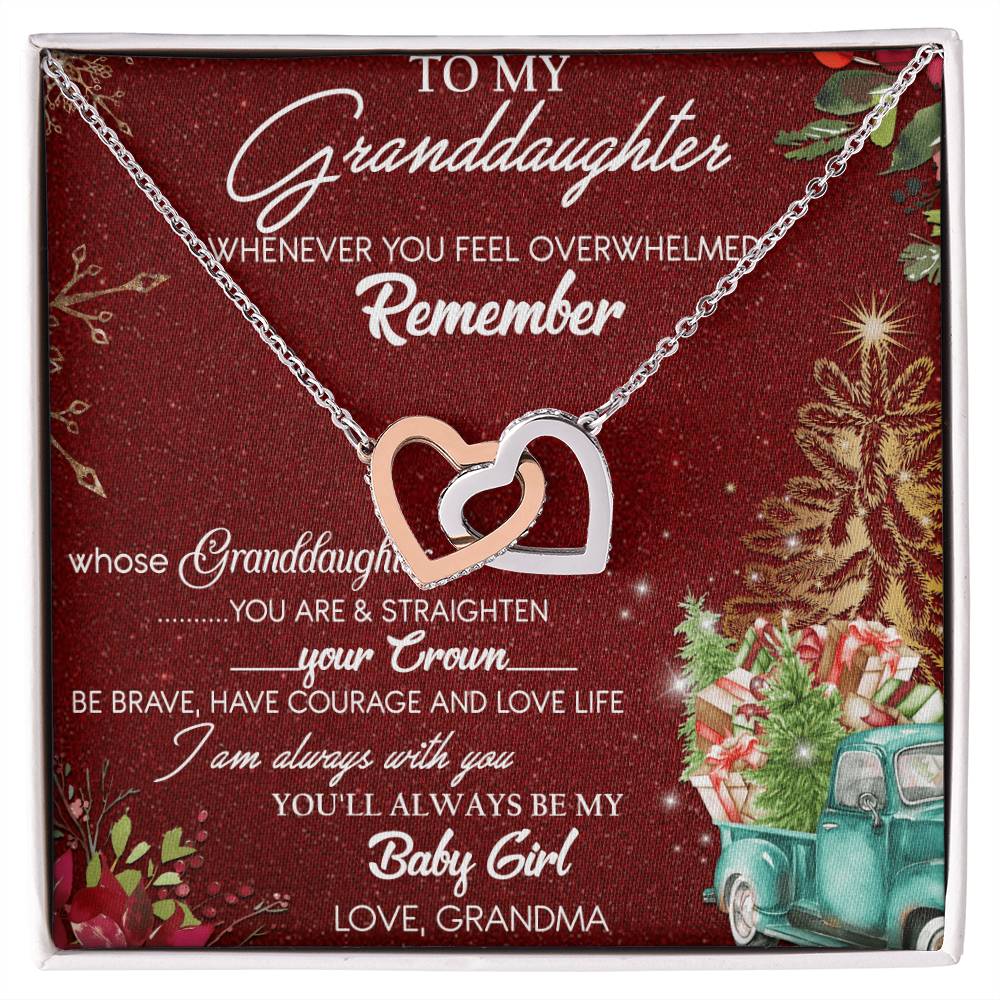 To My Granddaughter Interlocking Hearts Necklace Message Card