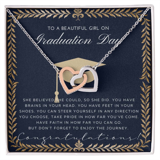 Graduation Gift Necklace For Daughter Graduation Gift For Her College Graduation Gift For Her High School Senior Graduation Mba Phd Master Class Of Interlocking Hearts Necklace