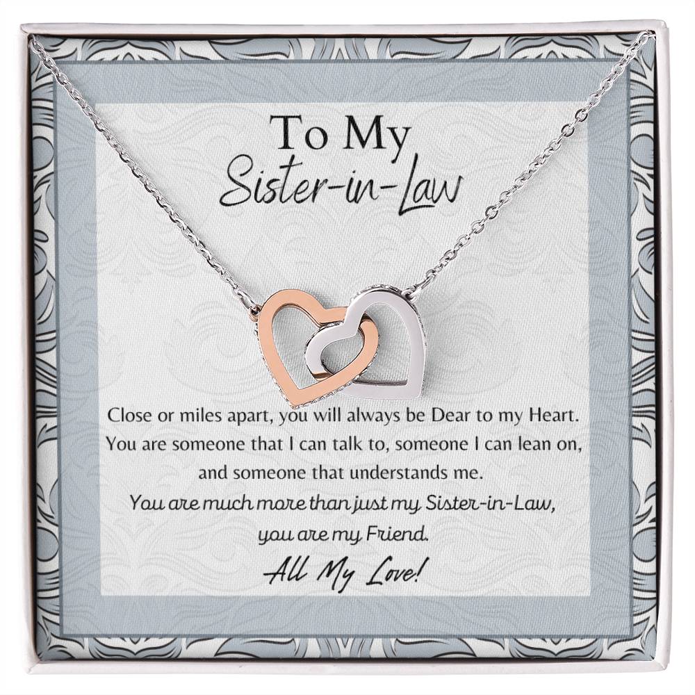 To My Sister-In-Law Interlocking Hearts Necklace