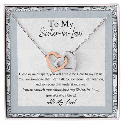 To My Sister-In-Law Interlocking Hearts Necklace