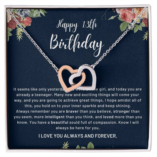 Happy 13Th Birthday Already Teenager Interlocked Hearts Necklace Interlocking Hearts Necklace