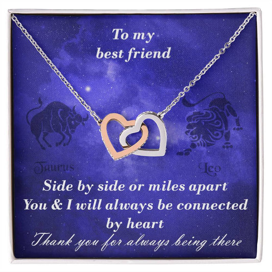 Taurus To Leo Best Friend Interlocked Hearts Necklace Interlocking Hearts Necklace