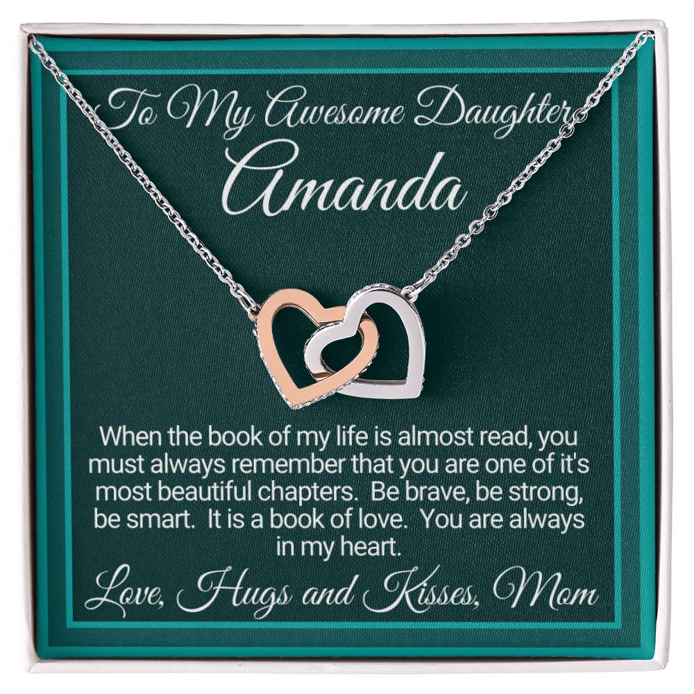 Personalized Linked Hearts Gifts For Daughter From Mom Interlocking Hearts Necklace