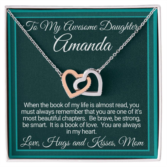Personalized Linked Hearts Gifts For Daughter From Mom Interlocking Hearts Necklace