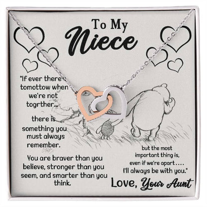 To My Niece Love Your Aunt Interlocking Hearts Necklace Gift For Niece Niece Gift From Aunt Niece Necklace Niece Birthday Gift