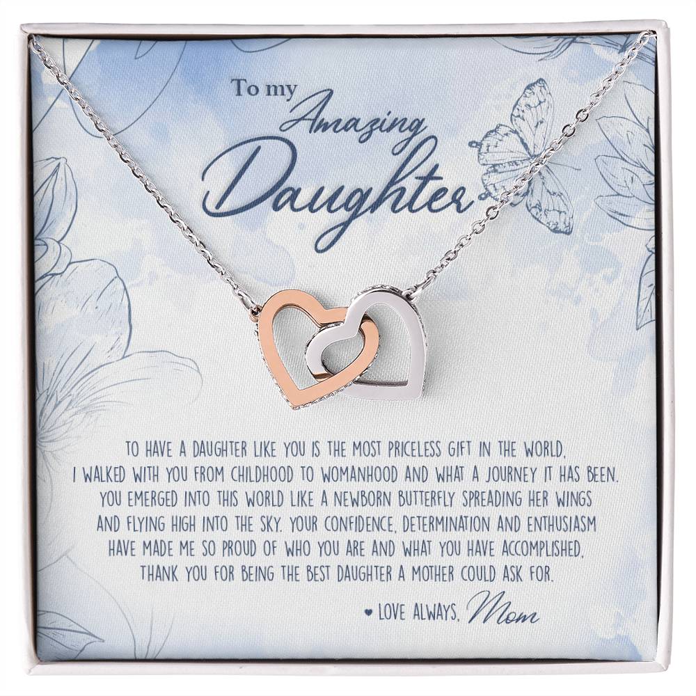 A Mother'S Most Priceless Gift - Necklace With Message Card Interlocking Hearts Necklace