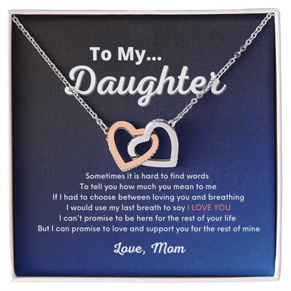 To My Daughter - Love You For The Rest Of My Life - Necklace [Premium] Interlocking Hearts Necklace