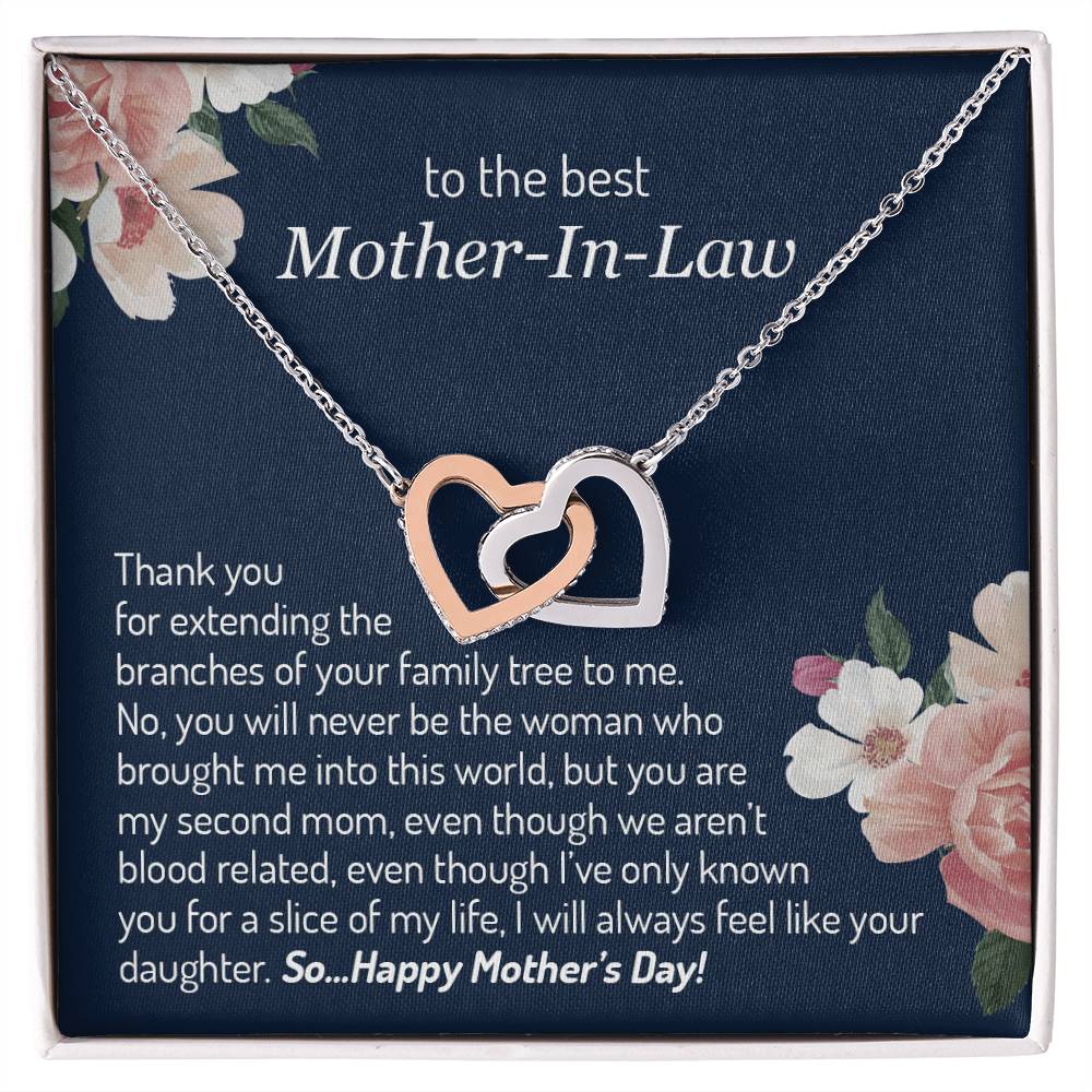Mother’S Day ! For The Your Mother-In-Law Interlocking Hearts Necklace