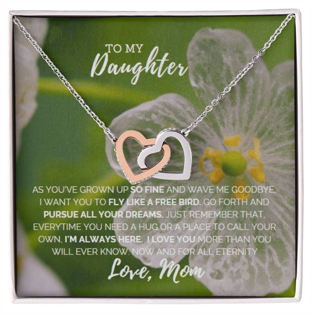 Fly Like A Bird Interlocking Hearts Necklace