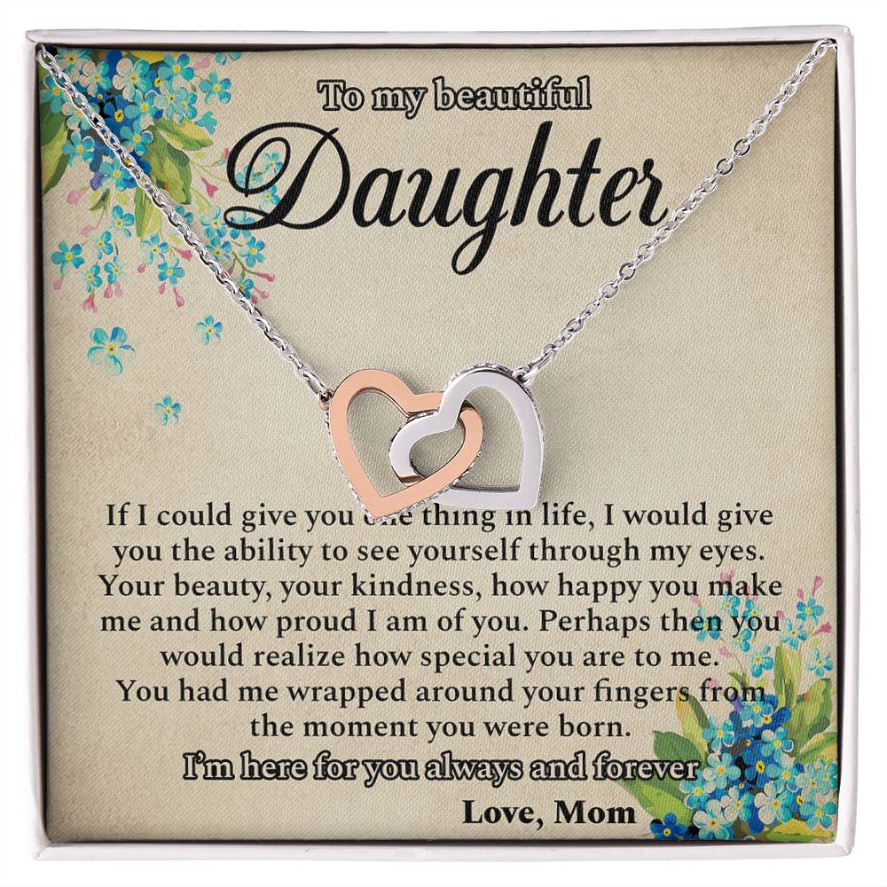 I'M Here For You Always And Forever - Best Gift For Daughter Interlocking Hearts Necklace