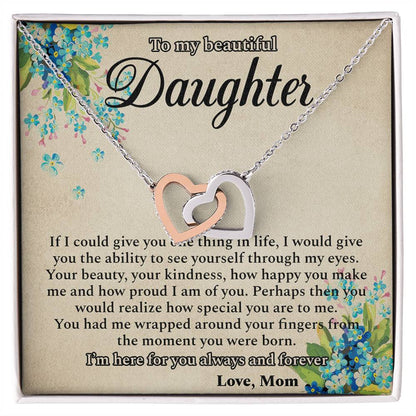 I'M Here For You Always And Forever - Best Gift For Daughter Interlocking Hearts Necklace