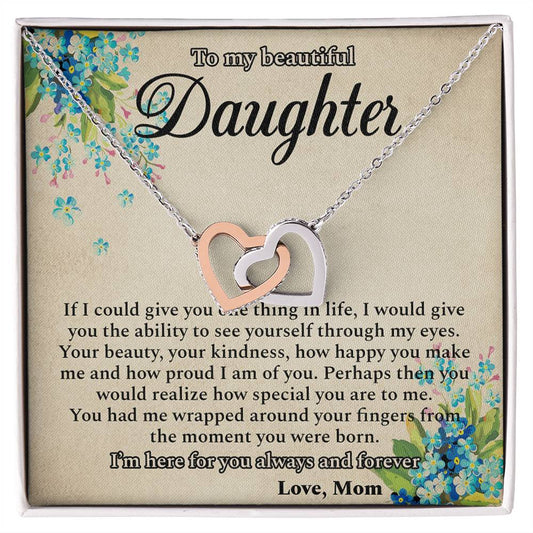 I'M Here For You Always And Forever - Best Gift For Daughter Interlocking Hearts Necklace