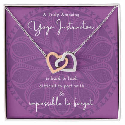 Gift For Yoga Instructor Yoga Instructor Appreciation Gift A Truly Amazing Yoga Instructor Gift Interlocking Hearts Necklace