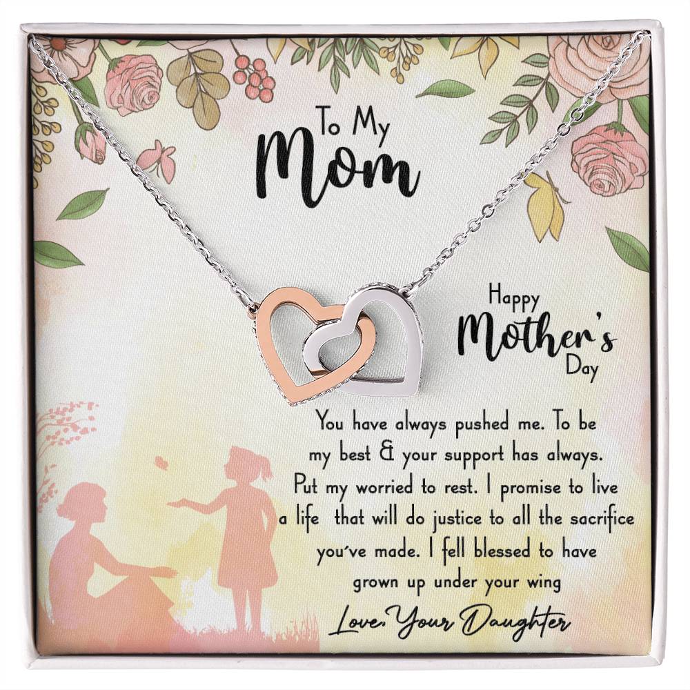 To My Mom Interlocking Hearts Necklace
