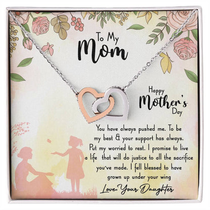 To My Mom Interlocking Hearts Necklace