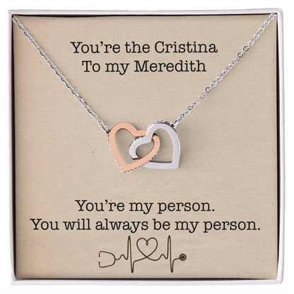 Grey'S Anatomy - You'Re My Person Interlocking Necklace Interlocking Hearts Necklace