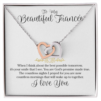 Interlocking Hearts - To My Beautiful Fiancee Interlocking Hearts Necklace