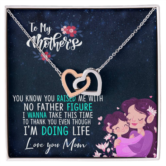 Gift For Single Mom - Necklace Interlocking Hearts Necklace