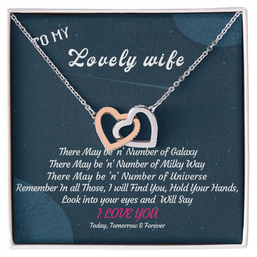 Love Of Galaxy Interlocking Hearts Necklace