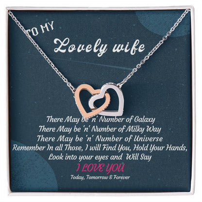 Love Of Galaxy Interlocking Hearts Necklace