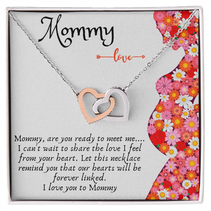 Gift For Expecting Mom Interlocking Hearts Necklace